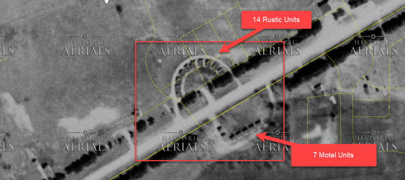 Blanks Pleasant Ridge Motel and Cabins - 1953 Aerial